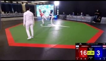 סמברג במהלך הקרב הראשון בתחרות בסופיה