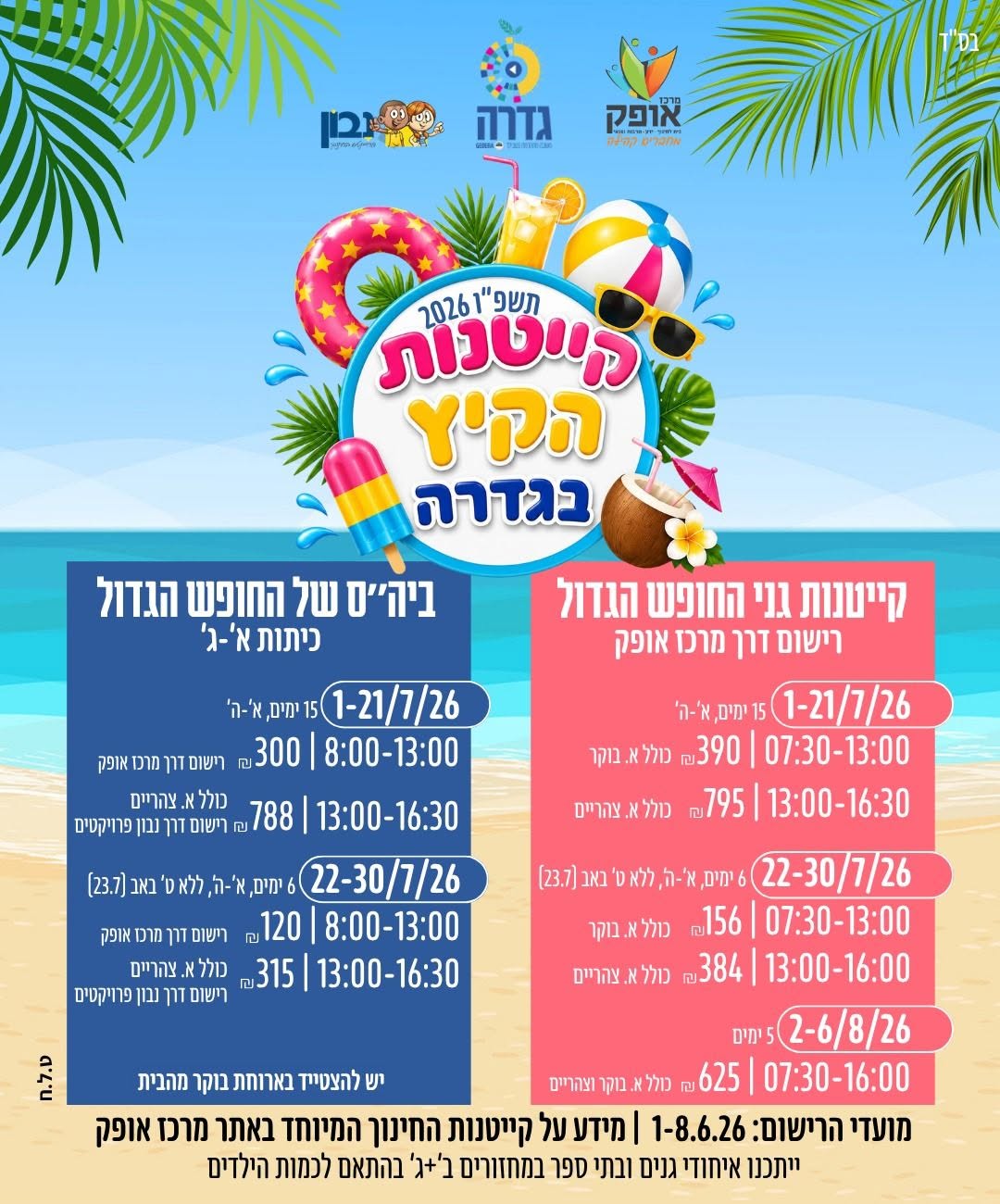 מחירי קייטנות