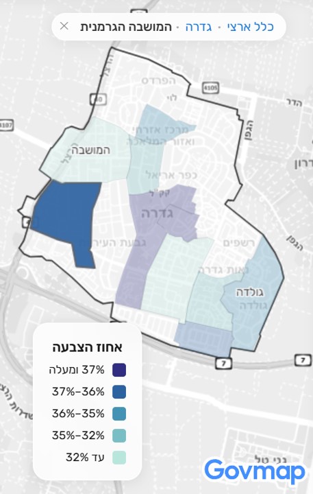 אחוזי ההצבעה לפי קלפי 